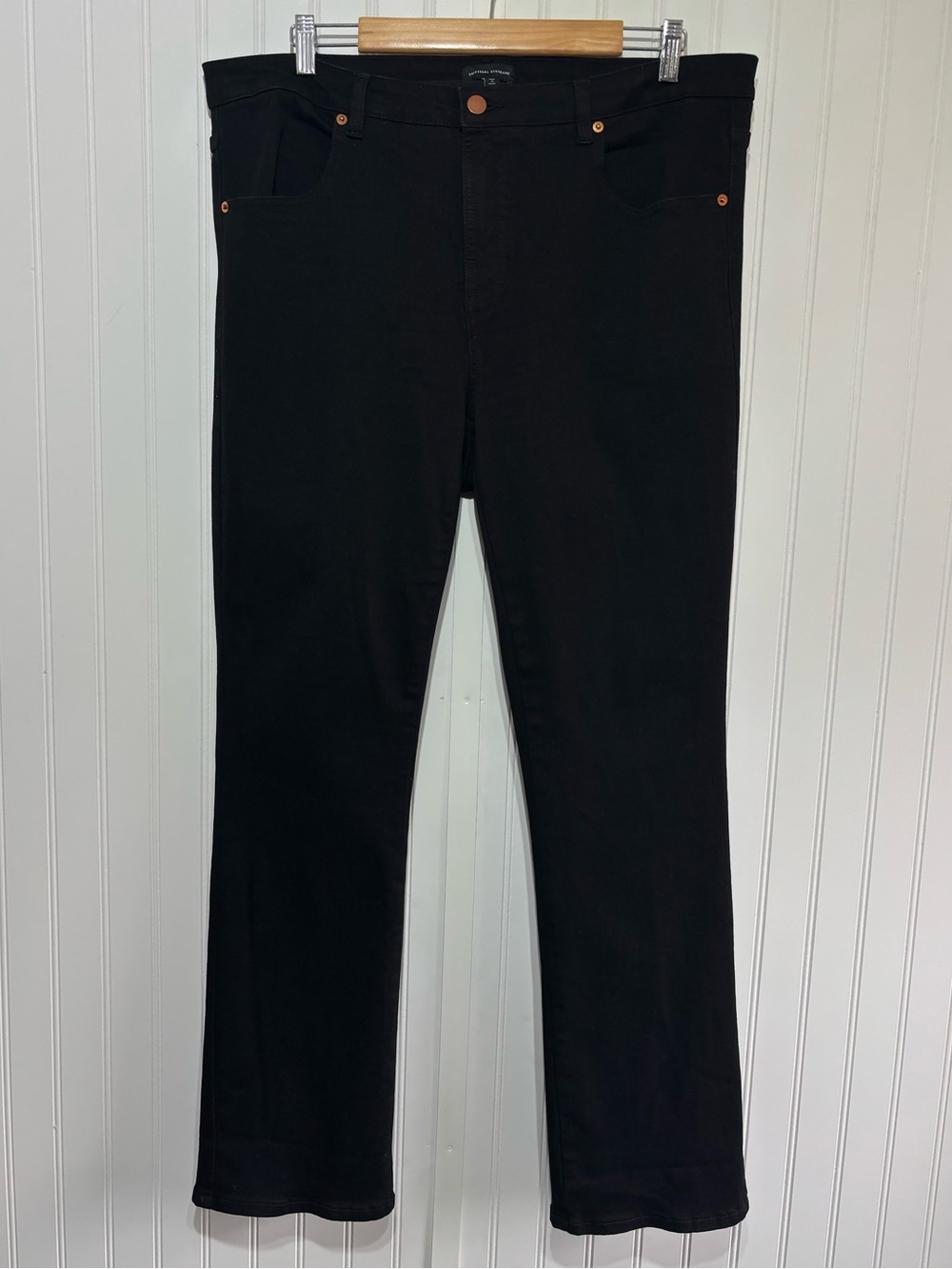 Universal Standard Marne High Rise Stretch Bootcut Jeans Black Sz 16 Minimalist
